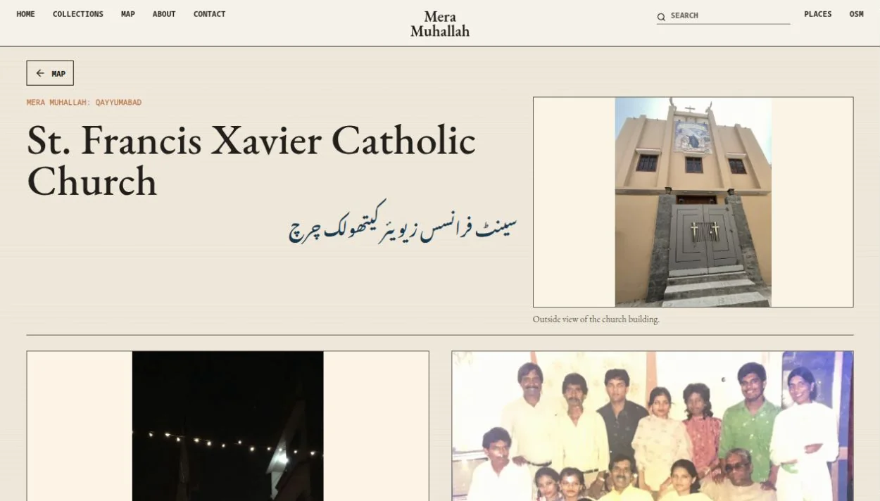 Mera Muhallah place record for St. Francis Xavier Catholic Church with a gallery and archival photographs.